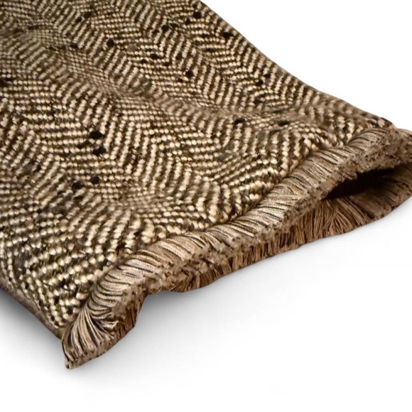 Ted Baker Feliot Cream and Black Herringbone Straight-Leg Trousers - Picture 10 of 11